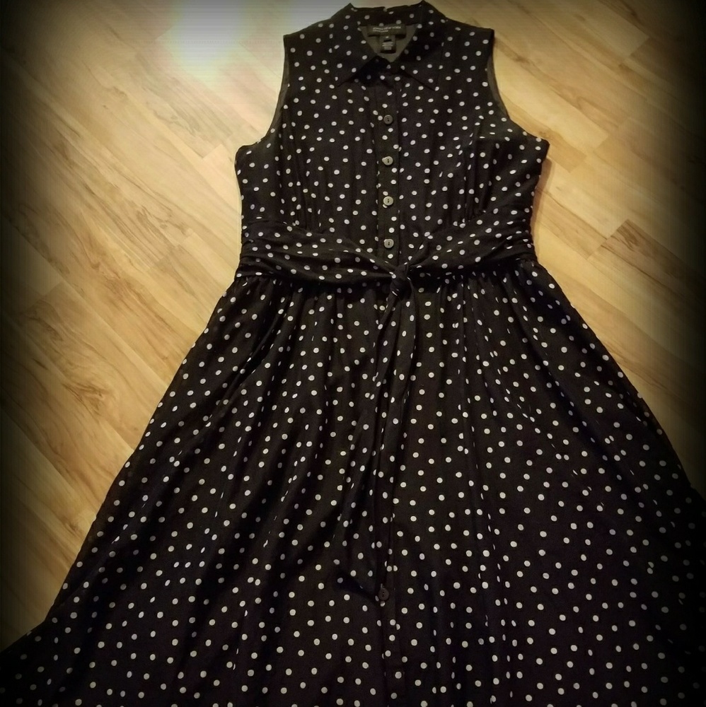 Jones New York Black & White Dot Dress Like New